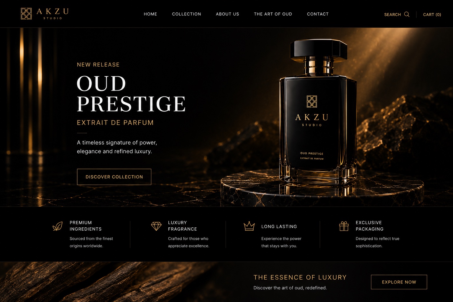 Luxury Perfume Campaign - Website / advertising hero banner