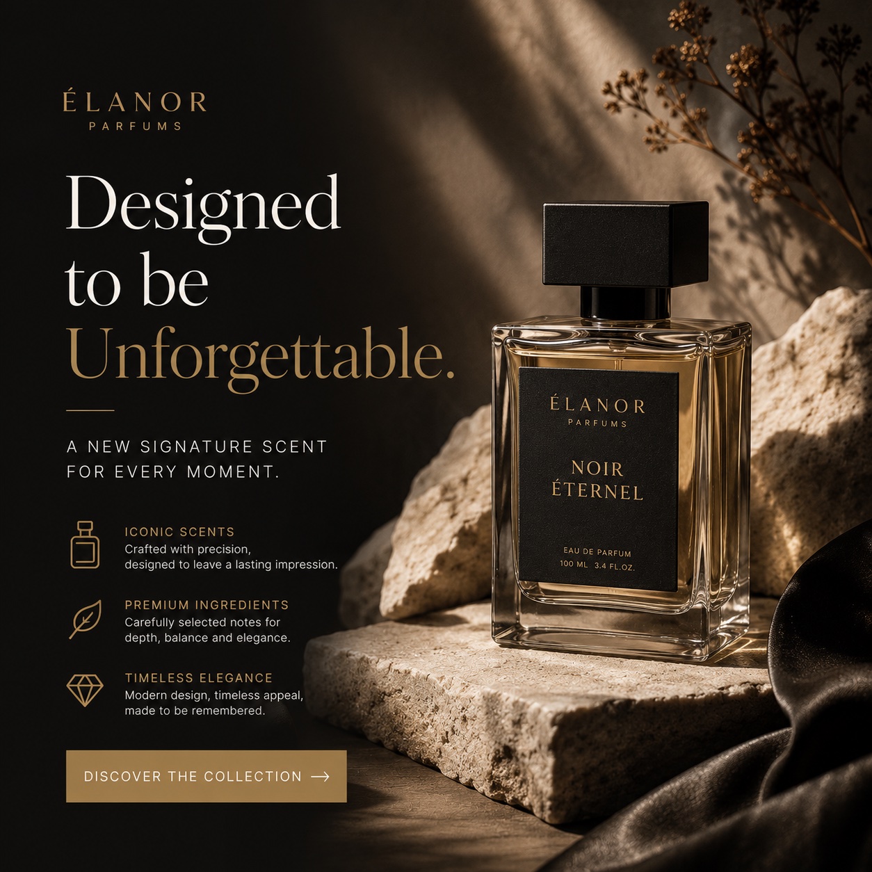 Luxury perfume social media campaign post